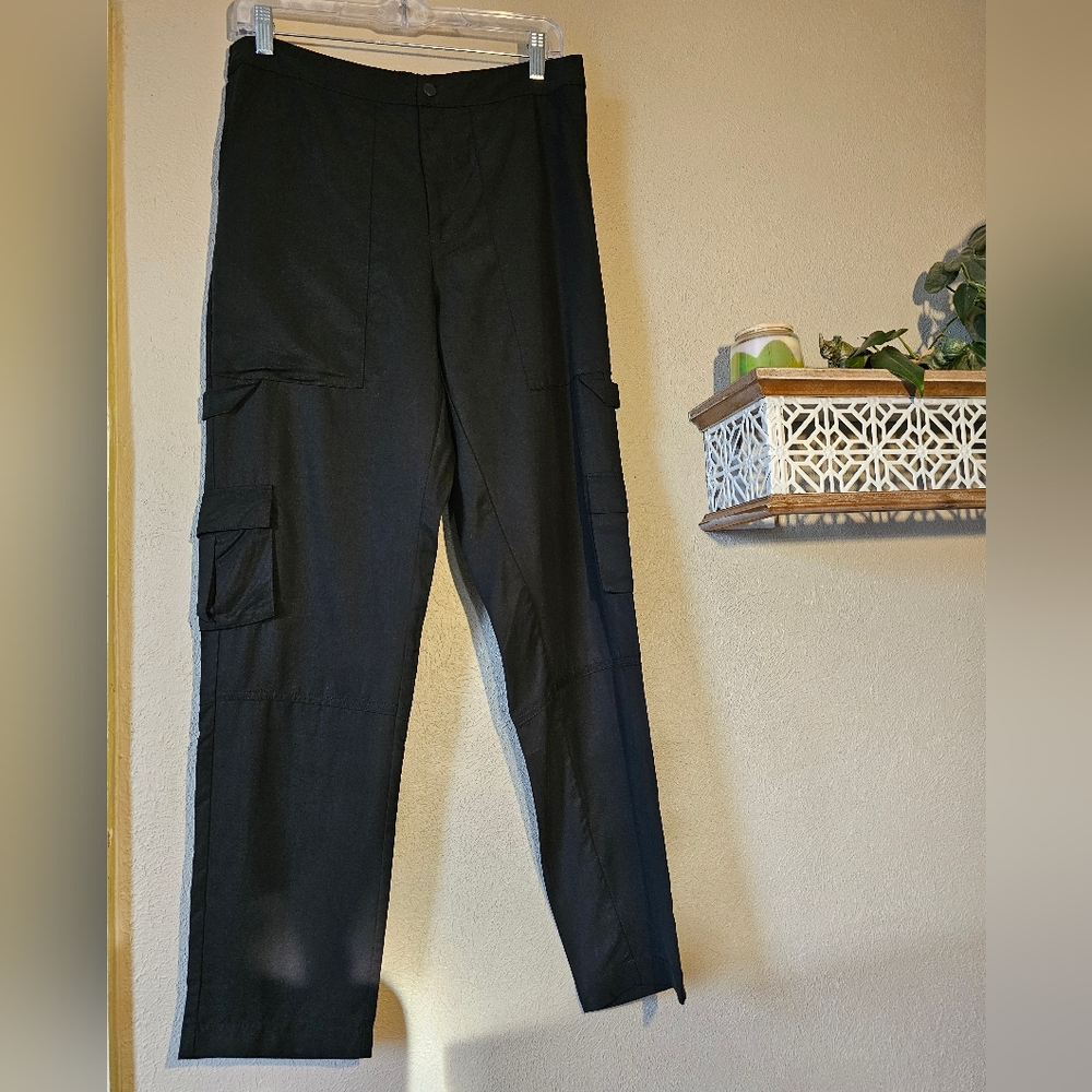 Tencel Cargo Pants Black Gold Hawk Medium NWT Lyocell